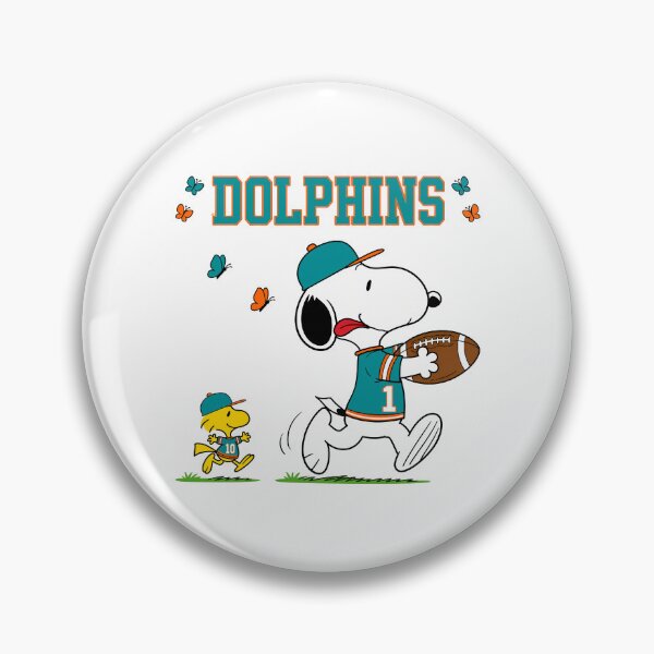 Item preview, Snoopy & Woodstock Miami Dolphins Football Retro F535 designed and sold by GLUVY-THEME.