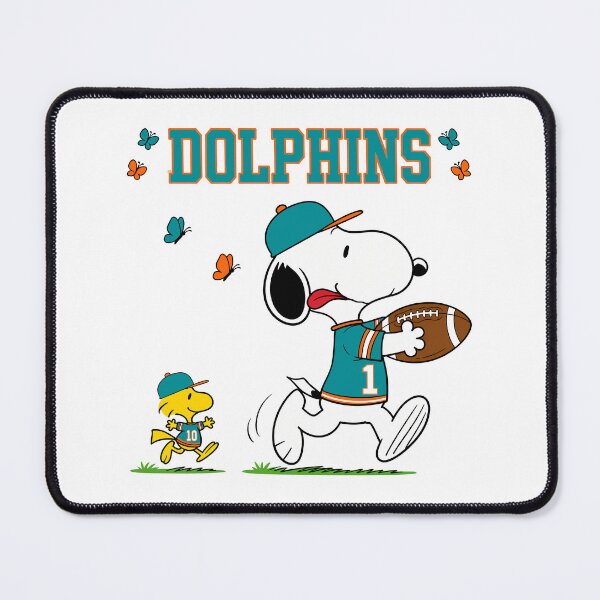 Item preview, Snoopy & Woodstock Miami Dolphins Football Retro F535 designed and sold by GLUVY-THEME.