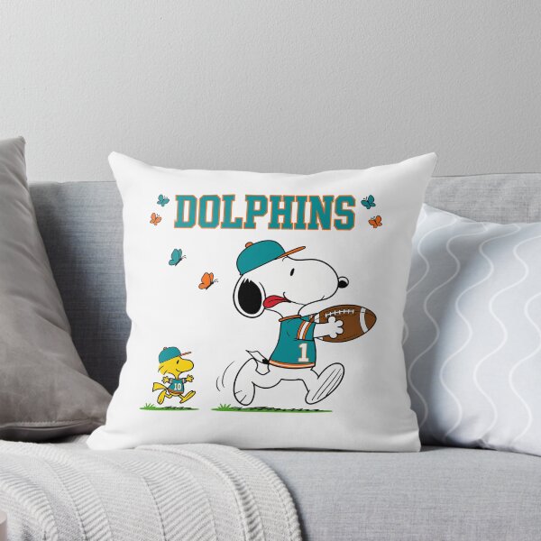 Item preview, Snoopy & Woodstock Miami Dolphins Football Retro F535 designed and sold by GLUVY-THEME.