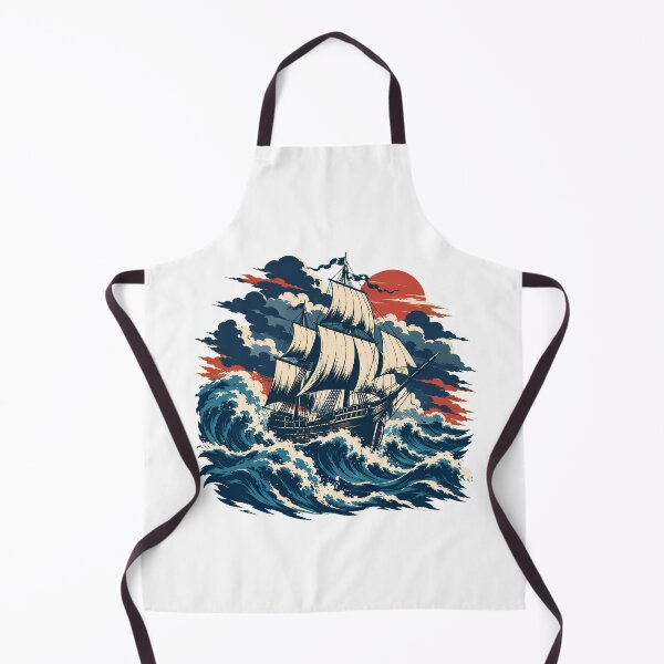 Item preview, Tall Ship Ukiyo-e Storm Ocean Art designed and sold by nortowelcomics.