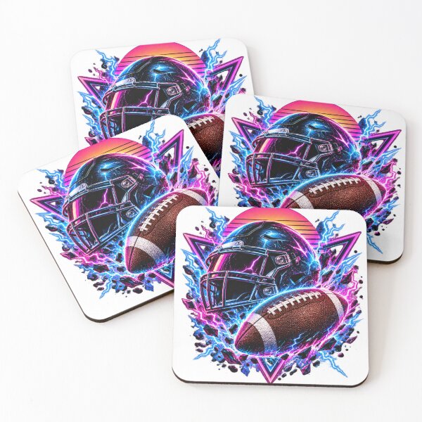 Item preview, Synthwave American Football Helmet Neon Flashes designed and sold by LongIslandDesgn.