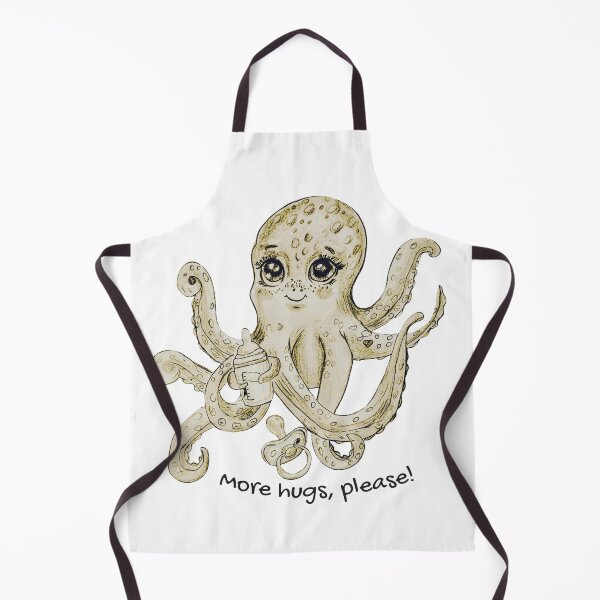 Item preview, Cute baby octopus “More Hugs Please” – Hand-drawn illustration designed and sold by alilu-art .