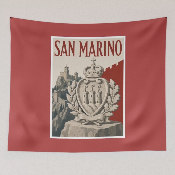 Item preview, San Marino Heraldic Shield Travel Poster designed and sold by Beyond Destinations.