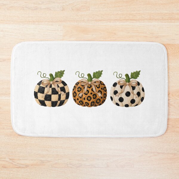 Item preview, Leopard Checker Pumpkin Trio Cute Fall Autumn Bow Pattern Graphic designed and sold by Quietfoxmax.