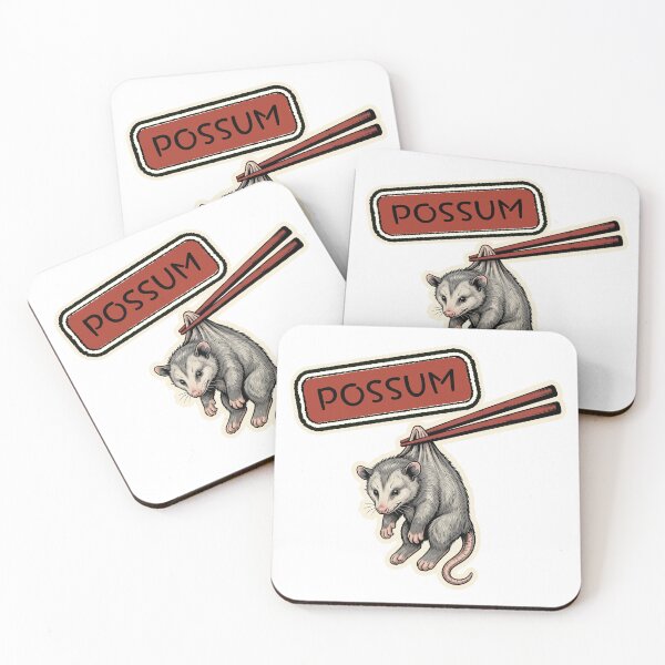 Item preview, Possum picked up with chopsticks -Funny joke lover animal design- designed and sold by LOVEARTDESIGN.