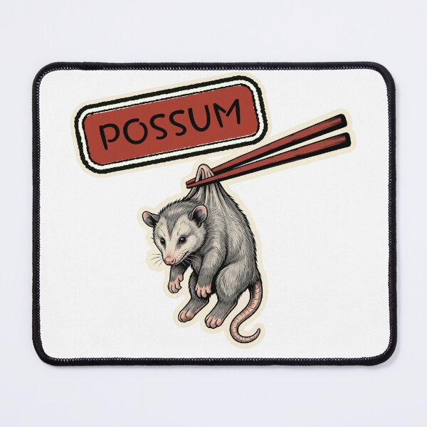 Item preview, Possum picked up with chopsticks -Funny joke lover animal design- designed and sold by LOVEARTDESIGN.