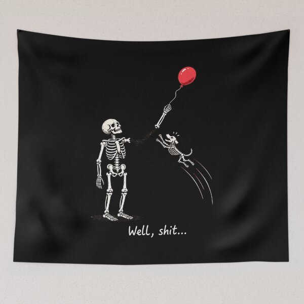 Item preview, Well Shit Skeleton Lost Balloon Dachshund Gothic Halloween designed and sold by Dmo3HarkoArt.