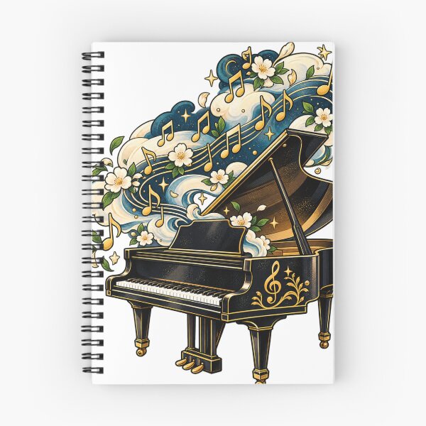 Item preview, Elegant grand piano, golden notes, stars designed and sold by LongIslandDesgn.