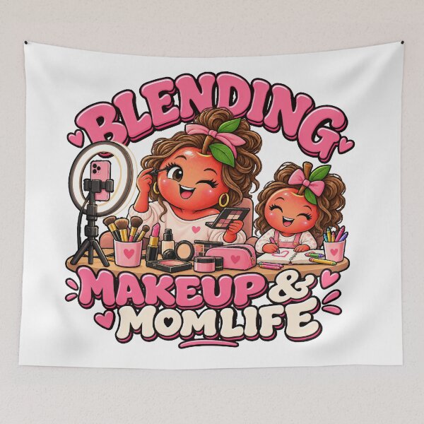 Item preview, Blending Makeup & Mom Life – Cute Makeup Artist Mom designed and sold by dr-Hana.