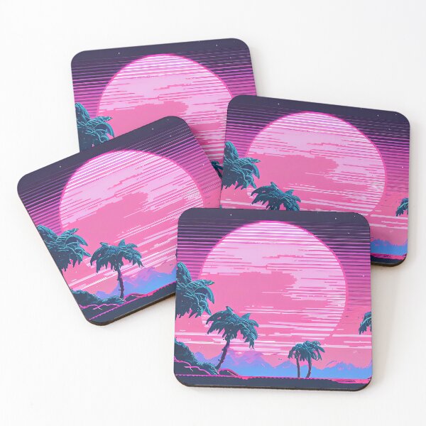 Item preview, Vaporwave palm tree sunset  designed and sold by ReneeW7.