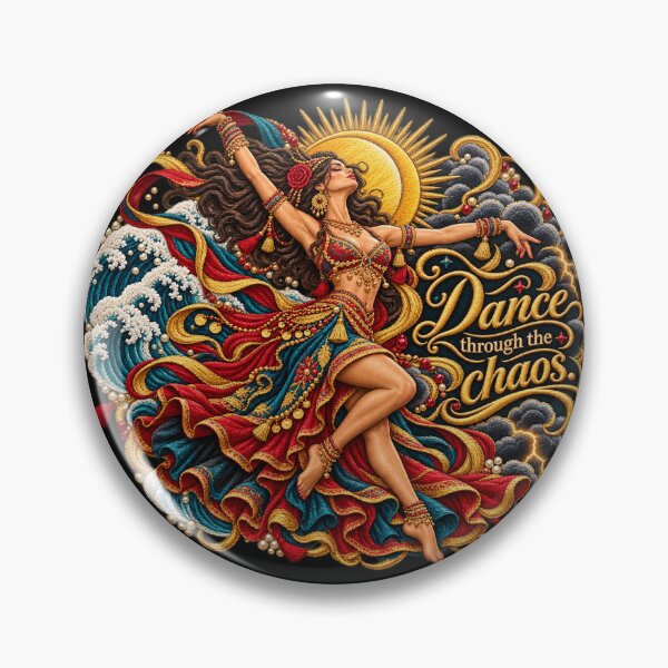 Item preview, Dance Through the Chaos Embroidered Dancer Storm & Ocean Art designed and sold by Emoji Emblems.