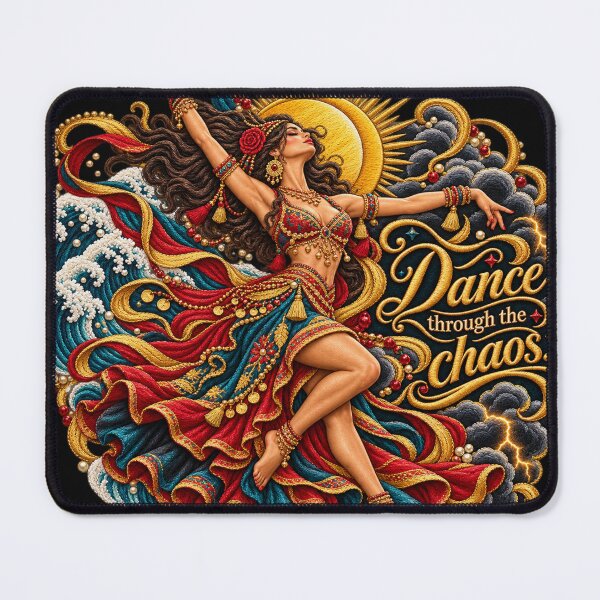 Item preview, Dance Through the Chaos Embroidered Dancer Storm & Ocean Art designed and sold by Emoji Emblems.
