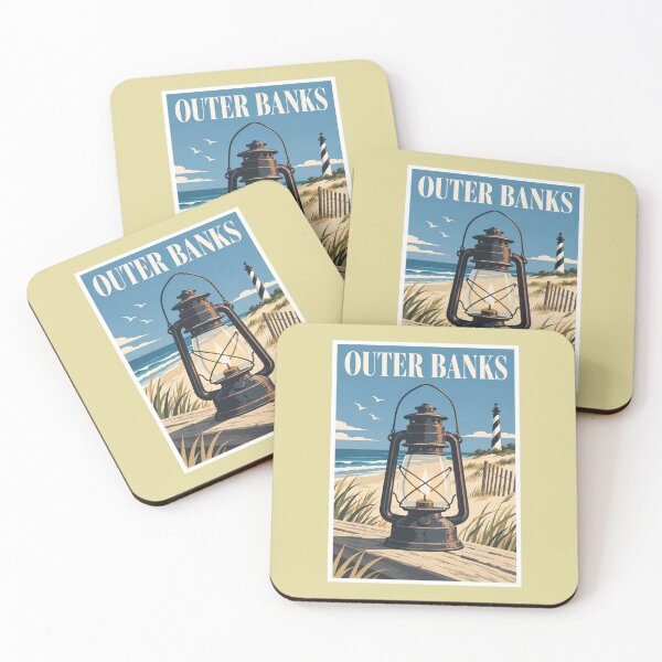 Item preview, Outer Banks Lantern Coastal Travel Poster designed and sold by Beyond Destinations.