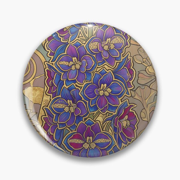 Item preview, Delphinium Can-Can: Art Nouveau Vienna Secession Floral Art Print designed and sold by FreiherrPK.