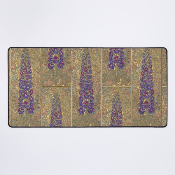 Item preview, Delphinium Can-Can: Art Nouveau Vienna Secession Floral Art Print designed and sold by FreiherrPK.