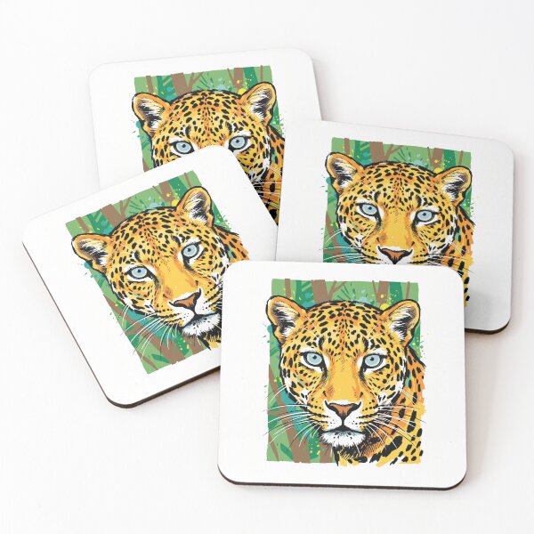 Item preview, Leopard Face Portrait Forest Wildlife Art Print designed and sold by Merch by Das Design Studio.
