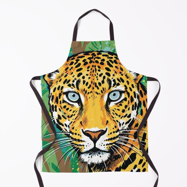 Item preview, Leopard Face Portrait Forest Wildlife Art Print designed and sold by Merch by Das Design Studio.