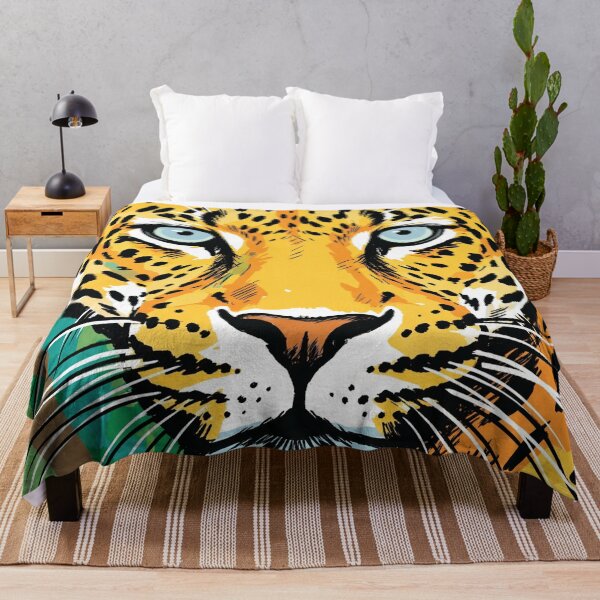 Item preview, Leopard Face Portrait Forest Wildlife Art Print designed and sold by Merch by Das Design Studio.