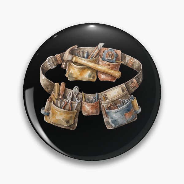 Item preview, Vintage Watercolor Tool Belt Construction Worker Gift designed and sold by bvdesignart.