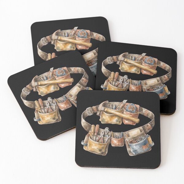 Item preview, Vintage Watercolor Tool Belt Construction Worker Gift designed and sold by bvdesignart.