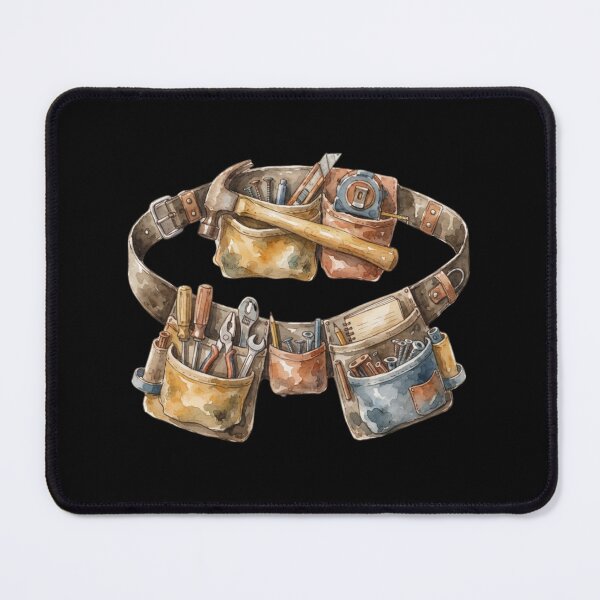 Item preview, Vintage Watercolor Tool Belt Construction Worker Gift designed and sold by bvdesignart.