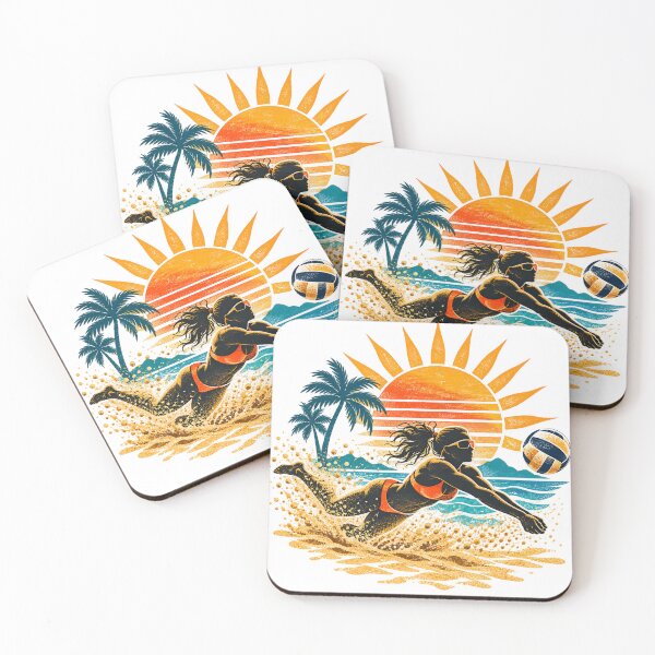 Item preview, Beach volleyball, diving, summer, sun, retro designed and sold by LongIslandDesgn.