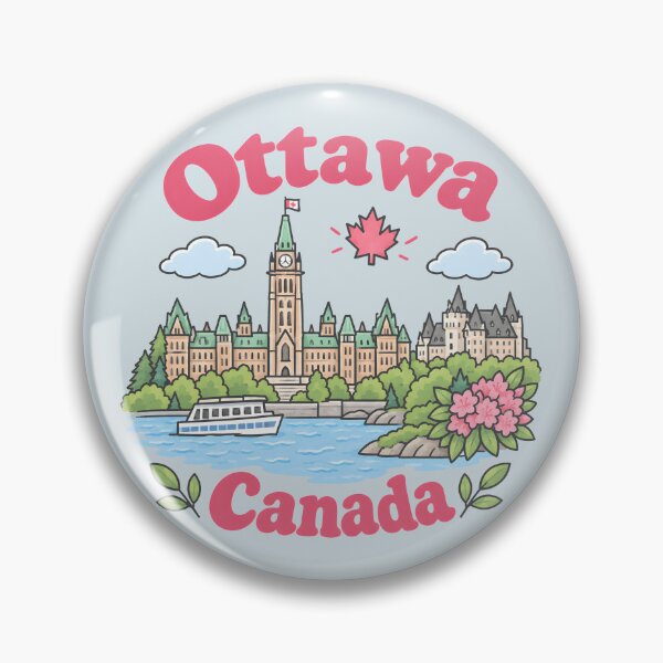Item preview, Ottawa Canada Cute Pink Kawaii City designed and sold by HowToCanadian.