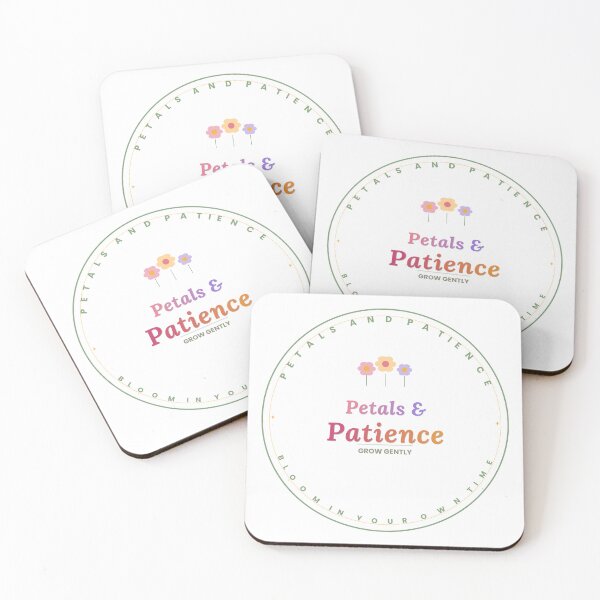 Item preview, Petals and Patience Grow Gently Colorful Floral Quote Design designed and sold by Mega-Shopping.
