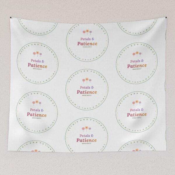 Item preview, Petals and Patience Grow Gently Colorful Floral Quote Design designed and sold by Mega-Shopping.