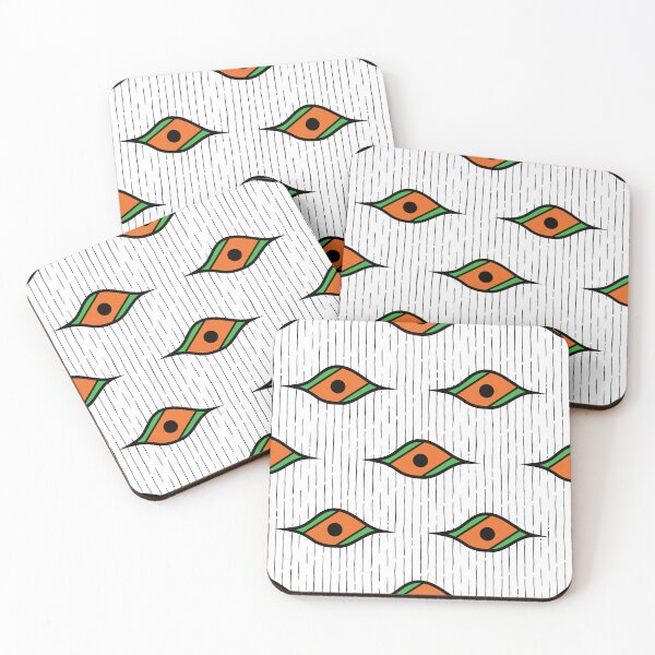 Item preview, Spooky Eyes Pattern 5 - Pumpkin Orange, Green and BW designed and sold by Daniel Bevis Design.