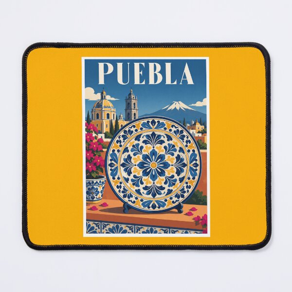 Item preview, Puebla Talavera Plate Mexico Travel Poster designed and sold by Beyond Destinations.