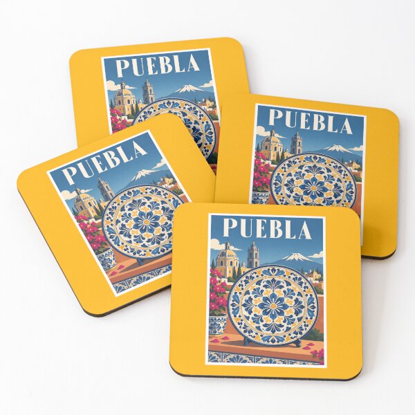 Item preview, Puebla Talavera Plate Mexico Travel Poster designed and sold by Beyond Destinations.