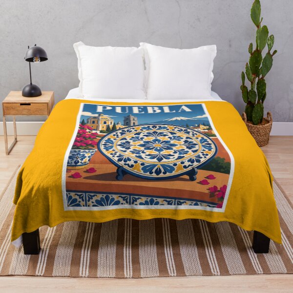 Item preview, Puebla Talavera Plate Mexico Travel Poster designed and sold by Beyond Destinations.