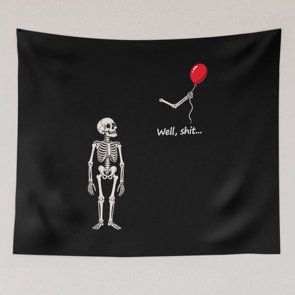 Item preview, Skeleton Lost Balloon Well Shit Funny Gothic Skull Halloween designed and sold by Dmo3HarkoArt.