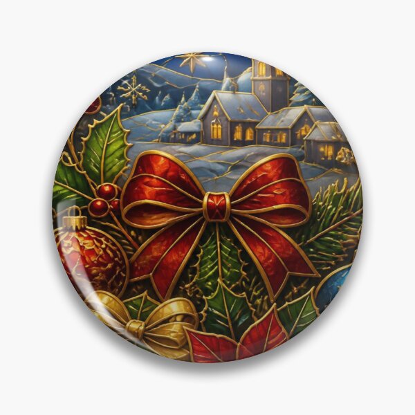 Item preview, Stained Glass Christmas Floral Gold - Cute Holiday Pattern designed and sold by BriSher.