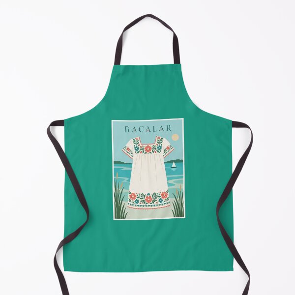Item preview, Bacalar Floral Huipil Lagoon Travel Poster designed and sold by Beyond Destinations.