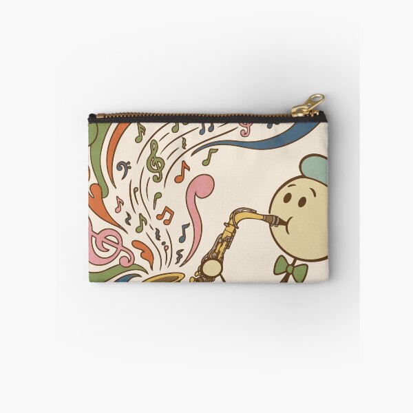 Item preview, Vintage stickman saxophonist with groovy notes - Light Colors Edition designed and sold by Shyla Marsare.