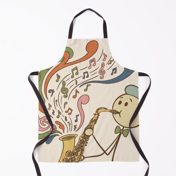 Item preview, Vintage stickman saxophonist with groovy notes - Light Colors Edition designed and sold by Shyla Marsare.