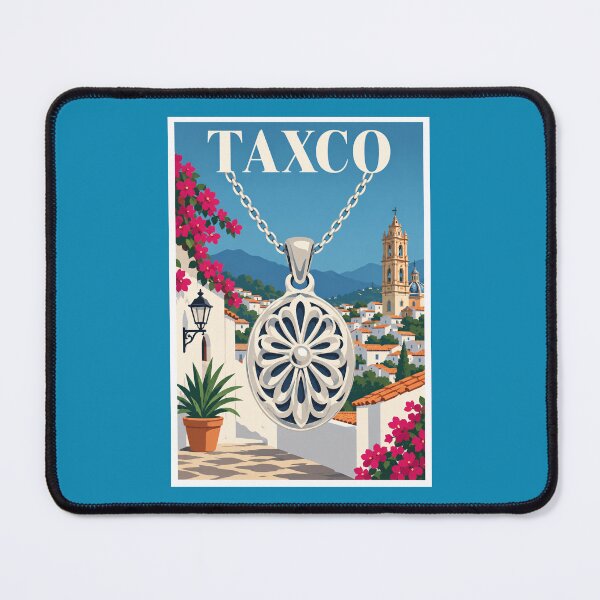 Item preview, Taxco Silver Pendant Mexico Travel Poster designed and sold by Beyond Destinations.