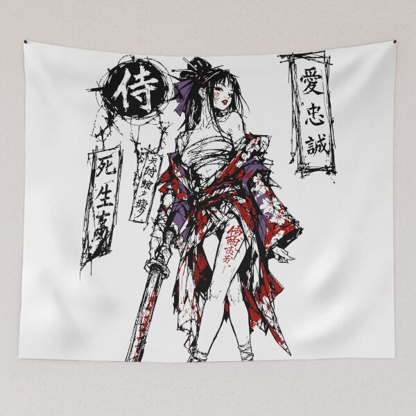 Item preview, Dark Japanese Samurai Girl designed and sold by OniricaDesign.