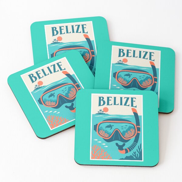 Item preview, Belize Snorkeling Mask Reef Travel Poster designed and sold by Beyond Destinations.