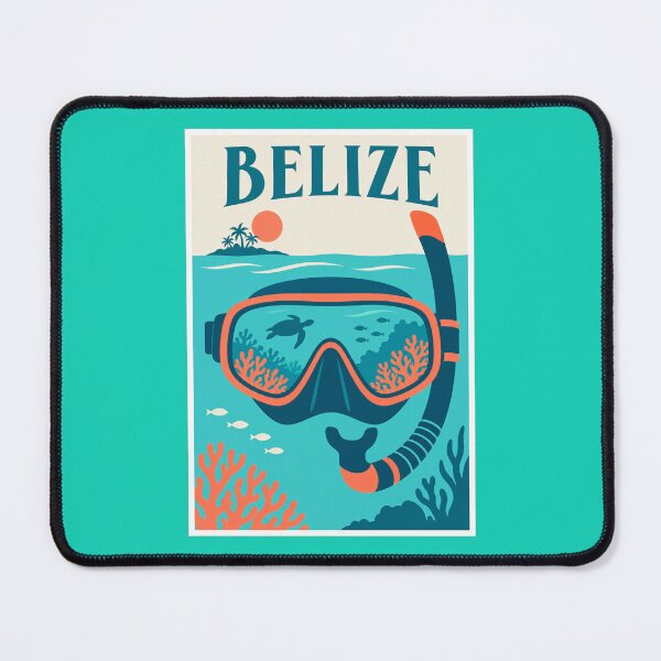 Item preview, Belize Snorkeling Mask Reef Travel Poster designed and sold by Beyond Destinations.