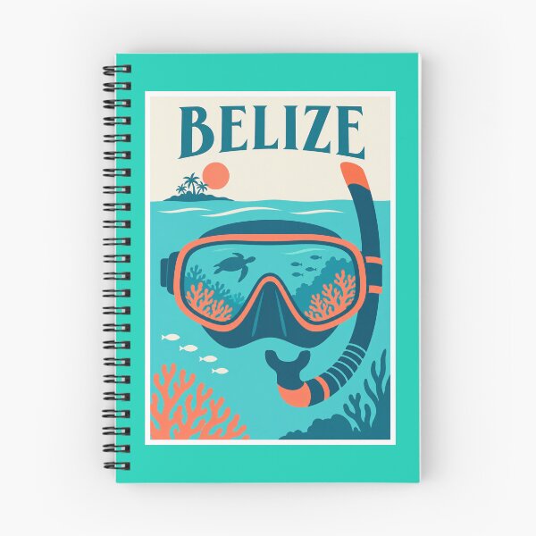 Item preview, Belize Snorkeling Mask Reef Travel Poster designed and sold by Beyond Destinations.