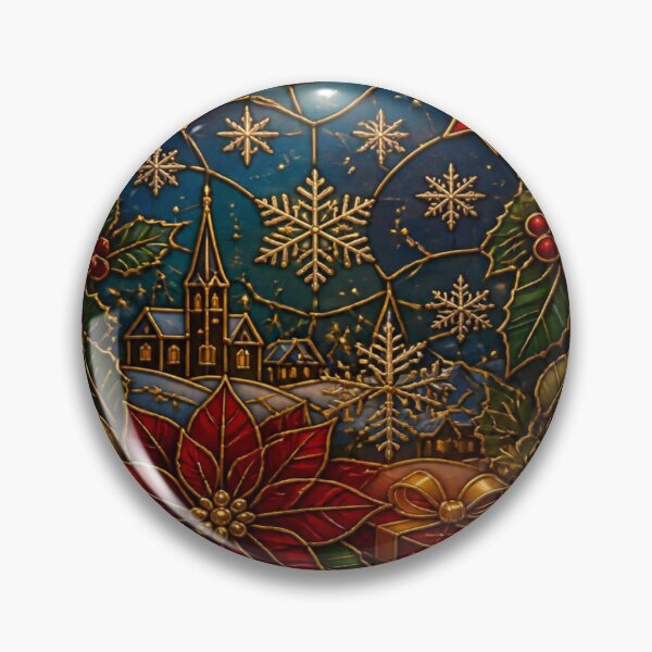 Item preview, Stained Glass Christmas Floral Gold - Cute Holiday Pattern designed and sold by BriSher.