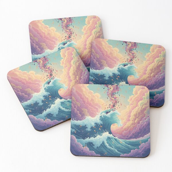 Item preview, Magical Ocean Wave with Musical Notes – Colorful Fantasy Sea Abstract Art. designed and sold by fbtrisha.