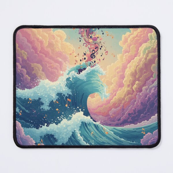 Item preview, Magical Ocean Wave with Musical Notes – Colorful Fantasy Sea Abstract Art. designed and sold by fbtrisha.