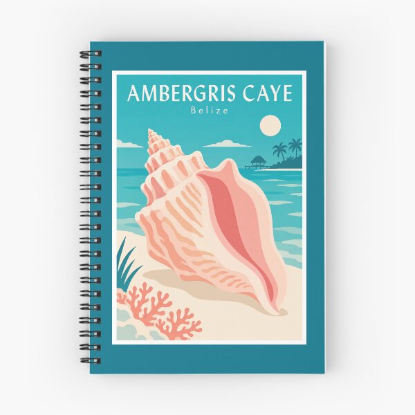 Item preview, Ambergris Caye Conch Shell Travel Poster designed and sold by Beyond Destinations.