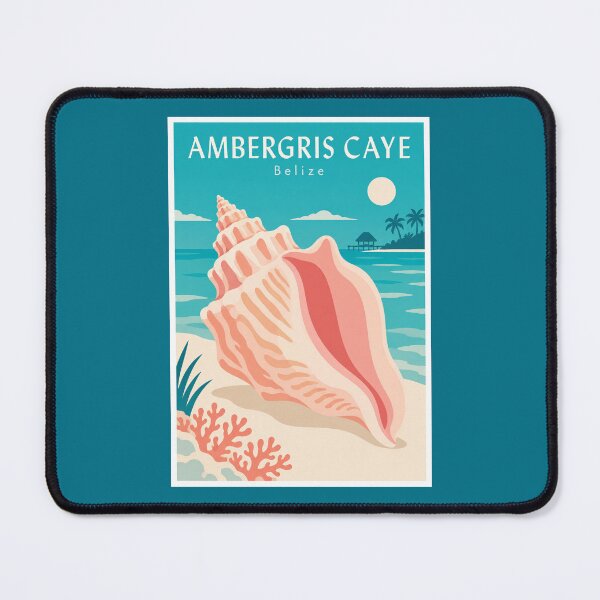 Item preview, Ambergris Caye Conch Shell Travel Poster designed and sold by Beyond Destinations.