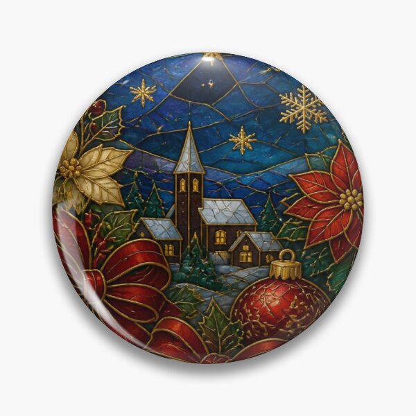 Item preview,  Stained Glass Christmas Floral Gold - Cute Holiday Pattern designed and sold by BriSher.