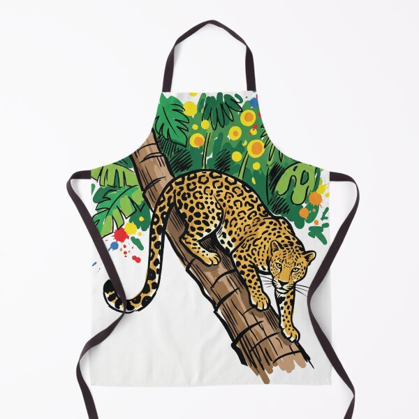 Item preview, Leopard Tree Jungle Flowers Wildlife Art Print designed and sold by Merch by Das Design Studio.